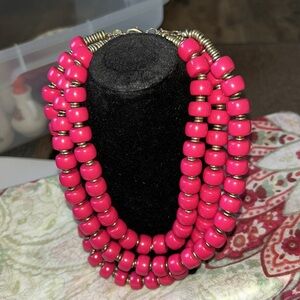 Premier Hot Pink Beads 3 Strands Necklace